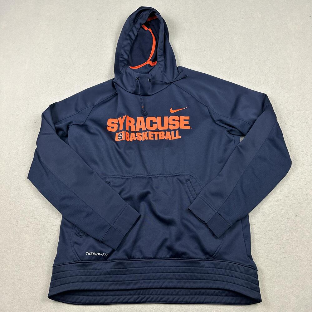 Syracuse Orange Hoodie Mens Medium Blue NCAA Basketball Nike Therma Fit Elite